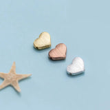 2ps 925 Silver Matte Heart Spacer Beads 18k Plating Rose Charm Bracelet Necklace