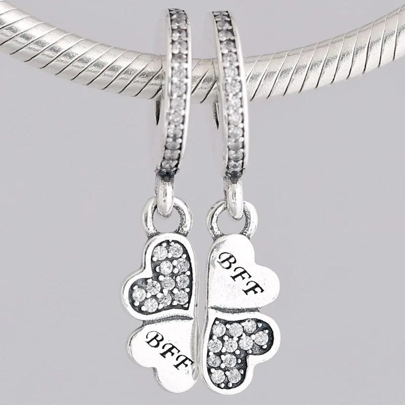 Crystal Heart Petals Pendant Beads for 925 Silver Charm Bracelet