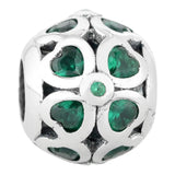 Multicolor Clover Crystal Beads 925 Silver Charm Bracelet DIY Jewelry