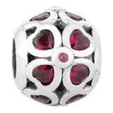 Multicolor Clover Crystal Beads 925 Silver Charm Bracelet DIY Jewelry