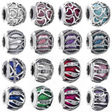 Multicolor Nature's Radiance Love Heart Bead 925 Silver Charm