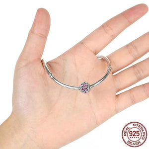 Cherry Pink Guanghua S925 Sterling Silver String with Silver Beads