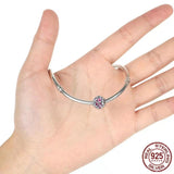 Cherry Pink Guanghua S925 Sterling Silver String with Silver Beads