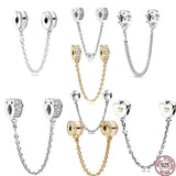 925 Rose Sparkling Safety Chain for Bracelet DIY Gift