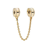 925 Rose Sparkling Safety Chain for Bracelet DIY Gift