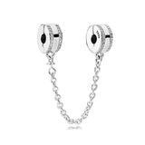 925 Rose Sparkling Safety Chain for Bracelet DIY Gift