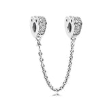 925 Rose Sparkling Safety Chain for Bracelet DIY Gift