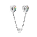 925 Rose Sparkling Safety Chain for Bracelet DIY Gift