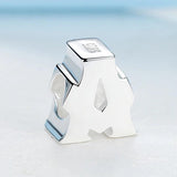 Sterling Silver Alphabet Charm Bead for Bracelets