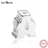 Sterling Silver Alphabet Charm Bead for Bracelets