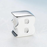 Sterling Silver Alphabet Charm Bead for Bracelets