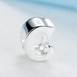 Sterling Silver Alphabet Charm Bead for Bracelets