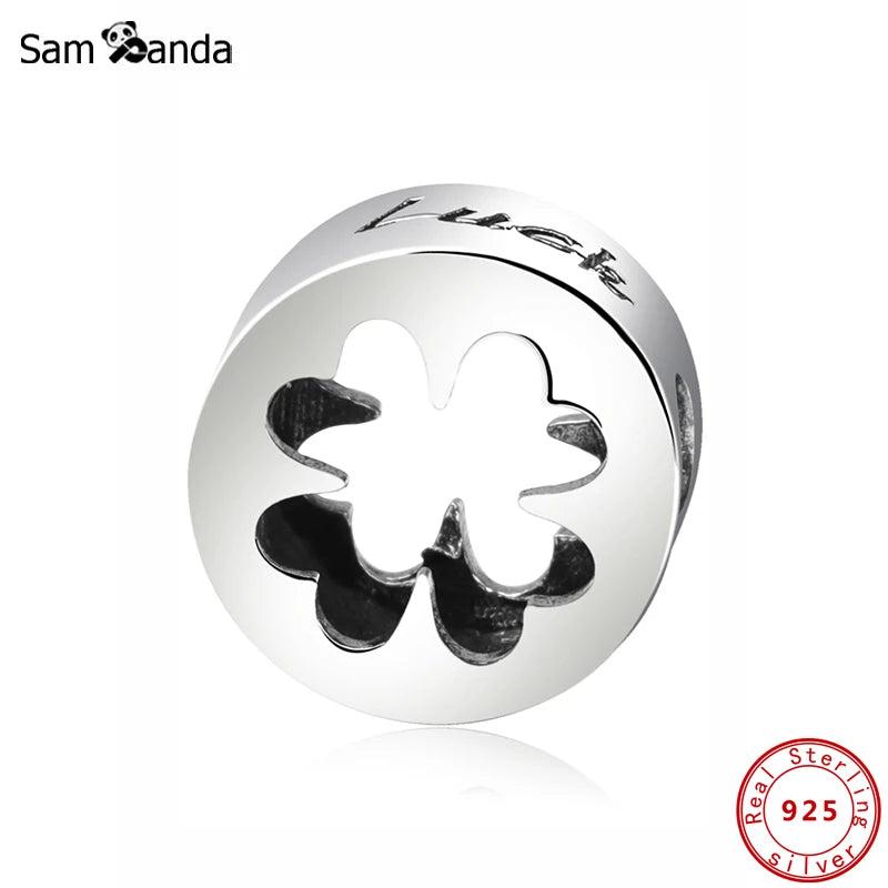 925 Sterling Silver Four Leaf Clover Charm Bead