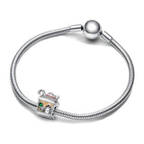 925 Silver Gingerbread House Charm Bead for Bracelet Pendant