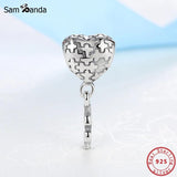 925 Sterling Silver Love Puzzle Pendant Charm for Bracelets Necklaces