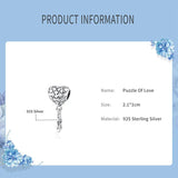 925 Sterling Silver Love Puzzle Pendant Charm for Bracelets Necklaces