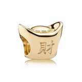 Golden Radiant Heart Charm for Bracelet Making