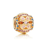 Golden Radiant Heart Charm for Bracelet Making