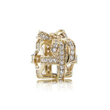 Golden Radiant Heart Charm for Bracelet Making