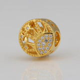 Lady Bradelets Bead DIY Jewelry Shine & Clear CZ Suns Charm Bead