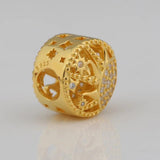 Lady Bradelets Bead DIY Jewelry Shine & Clear CZ Suns Charm Bead