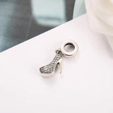 Sparkling Stiletto Shoe Dangle Charm for Lady Bracelet Bangle