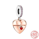 925 Silver Love Confession Heart Box Charm DIY Jewelry