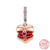 925 Silver Love Confession Heart Box Charm DIY Jewelry
