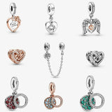 925 Silver Family Tree Safety Chain Dangle Charm