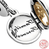 925 Silver Double Golden Tree Charm for Bracelet Necklace Pendant