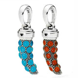 Boho Style Turquoise Amulet Necklace Pendant for 925 Silver Beads