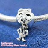 925 Sterling Silver Skeleton Girl Charm Bead for Bracelets