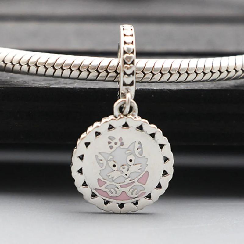 S925 Silver Cat Lady Dangle Charm for DIY Jewelry