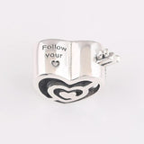 Girls Bracelet Bead Path to Love Arrow Heart Charms Lady Bangle Silver DIY Jewel