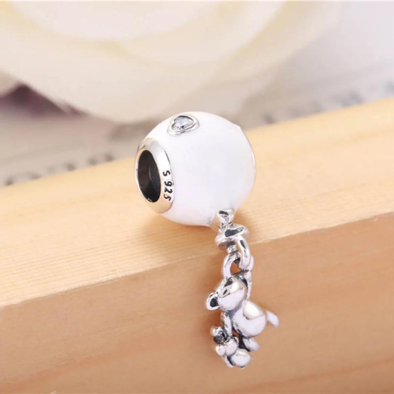 Women Bracelets Pendant Bead Silver DIY Bear Balloon Dangle Charm