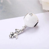 Women Bracelets Pendant Bead Silver DIY Bear Balloon Dangle Charm