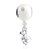 Women Bracelets Pendant Bead Silver DIY Bear Balloon Dangle Charm