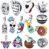 Silver 925 Endless Love Champagne Charm Beads CZ DIY Jewelry