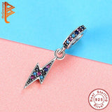 925 Sterling Silver Lightning Charm Multicolor CZ Beads DIY Jewelry