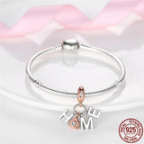 925 Silver HOME Letter Zircon Beads for Charms Bracelets