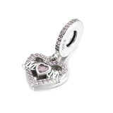 S925 Heart & Mum Dangle Charm for Bracelet Bangle