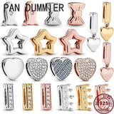 925 Silver Eternal Love Heart Crown Clip for Women's Watch Bracelet