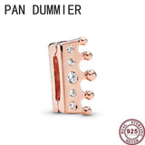 925 Silver Eternal Love Heart Crown Clip for Women's Watch Bracelet