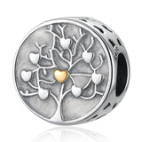 S925 Silver Tree of Hearts Charms for Bracelet Bangle Enamel