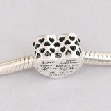 S925 Silver Celebration Love Heart Bead for Bracelet Bangle DIY Jewelry