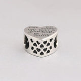S925 Silver Celebration Love Heart Bead for Bracelet Bangle DIY Jewelry