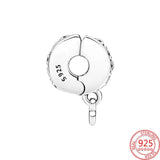 925 Silver Family Always Pave Clip Charm for Bracelets