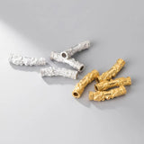 999 Pure Silver Dragon And Phoenix Tube Beads 30mm Gold/Silver Tone DIY Jewelry