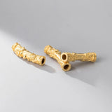 999 Pure Silver Dragon And Phoenix Tube Beads 30mm Gold/Silver Tone DIY Jewelry