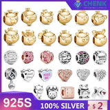 925 Sterling Silver Charm Bracelet with DIY Stone for Women